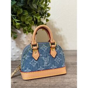 Upcycled Louis Vuitton Mini Purse Bag Charm Keychain - Perfect Condition